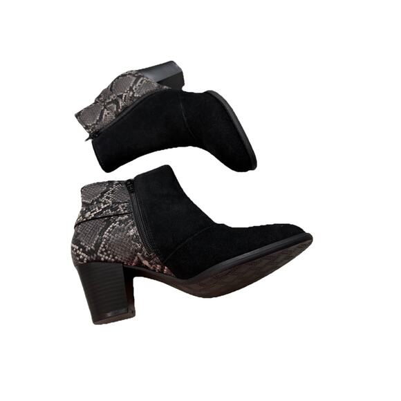 NWOB Vionic Naomi Women's Suede Snake-Print Water-Resistant Boots Black size 8 - Picture 8 of 9